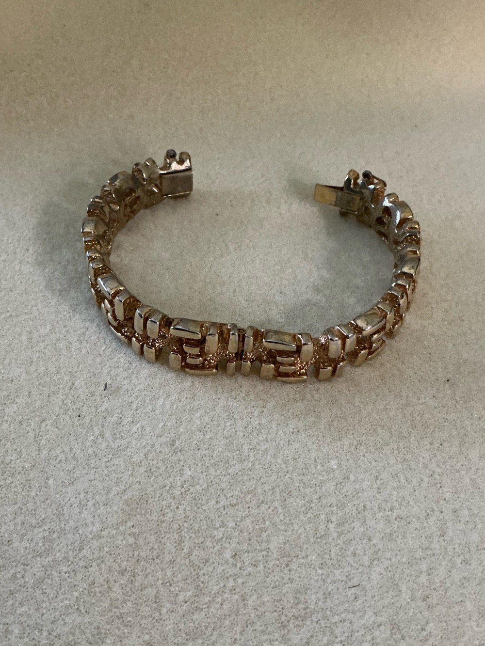Gold-Tone Women's Cuff Bracelet - Elegant Link Design 8 1/2”